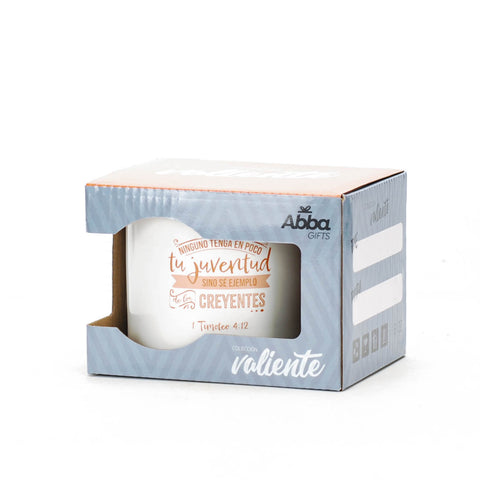 Image of Taza 18 OZ Colección Valiente Ninguno Tenga en Poco tu Juventud