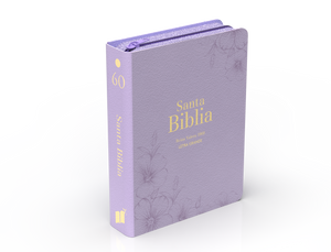 Biblia RVR 1960 Compacta Letra Grande 11 puntos Símil Piel Lila con Cierre e Índice