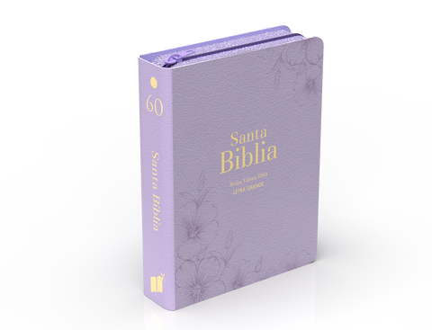 Image of BIBLIA RVR 1960 COMPACTA LETRA GRANDE 11 PUNTOS SIMIL PIEL LILA CON CIERRE E INDICE