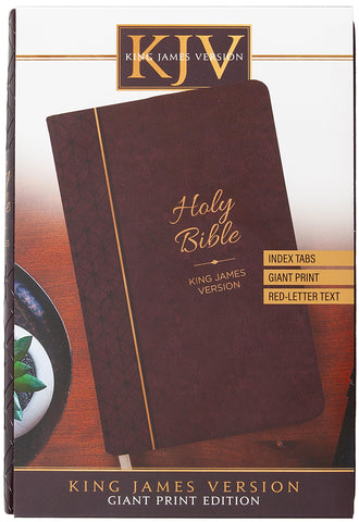 Image of KJV HOLY BIBLE: MAROON (BURGUNDY), GIANT PRINT (14 PT) - THUMB INDEXED, FAUX LEATHER