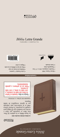 Image of BIBLIA RVR 1960 COMPACTA LETRA GRANDE 11 PUNTOS SIMIL PIEL CRUZ MARRON