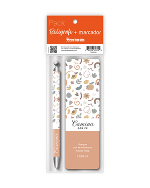 Pack Bolígrafo con Marcador de Libro: Camina por Fe
