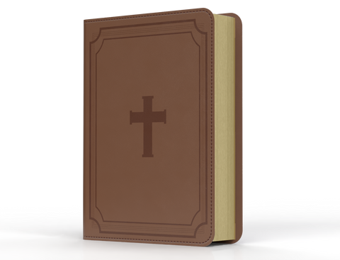Image of BIBLIA RVR 1960 COMPACTA LETRA GRANDE 11 PUNTOS SIMIL PIEL CRUZ MARRON