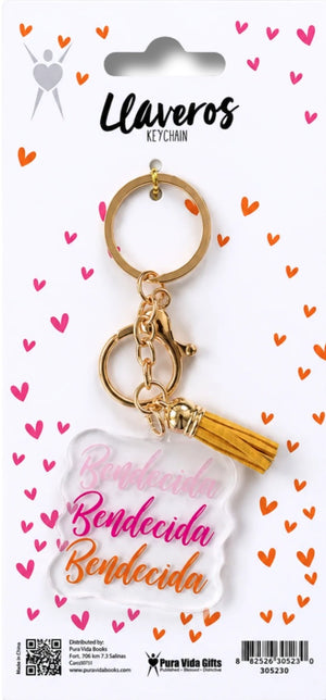 Llavero Acrílico con Tassel Bendecida