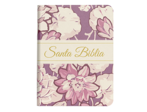 Image of Biblia RVR 1960 Compacta Letra Grande 11 Puntos Símil Piel Floral Lila