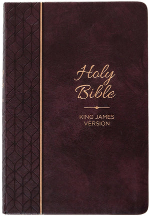 KJV HOLY BIBLE: MAROON (BURGUNDY), GIANT PRINT (14 PT) - THUMB INDEXED, FAUX LEATHER