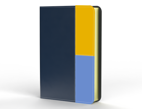 Image of BIBLIA RVR 1960 LETRA GIGANTE 14 PUNTOS SIMIL PIEL BLOQUE AZUL COBRE GRIS CADETE