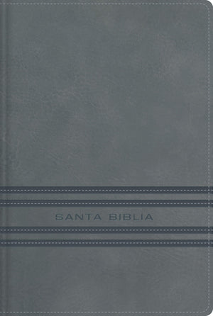 Biblia NBLA Edición Versificada Tamaño Bolsillo Piel Gris Palabras de Jesús en Rojo Comfort Print
