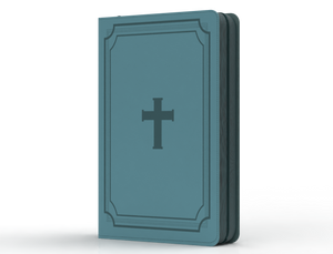 Biblia RVR 1960 Letra Grande Tamaño Manual Cruz Azul Acero con Cierre e Índice