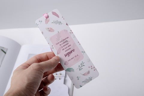 Image of Marcador de Libro con Ribbon Con sus Plumas te Cubrirá
