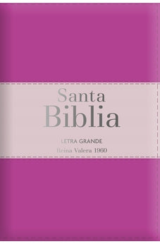 Image of Biblia RVR 1960 Letra Grande Tamaño Manual Tricolor Fucsia Palo Rosa Fucsia con Cierre con Índice