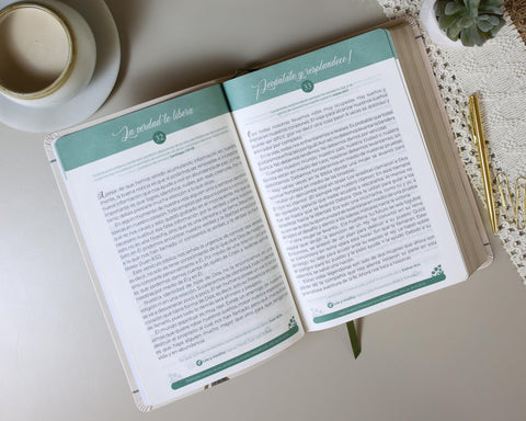 Image of Biblia RVR 1960 de Promesas Devocional Virtuosa Letra Gigante Piel Especial Crema