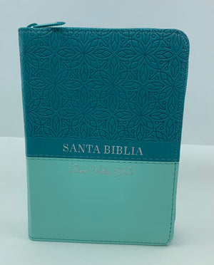 Biblia RVR 1960 Compacta Duotono Turquesa con Índice y Cierre