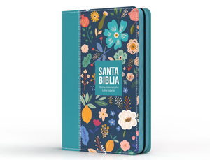 Biblia RVR 1960 Letra Gigante 14 puntos Símil Piel Verde Turquesa con Cierre e Índice
