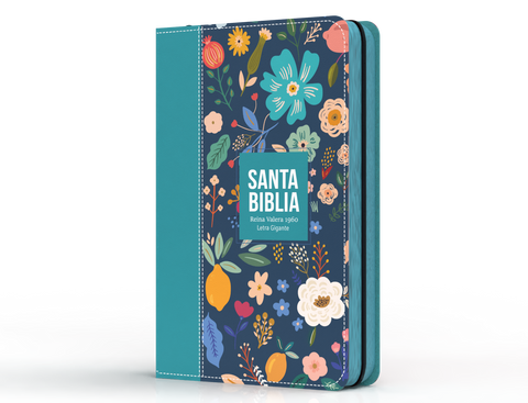 Image of BIBLIA RVR 1960 LETRA GIGANTE 14 PUNTOS SIMIL PIEL VERDE TURQUESA CON CIERRE E INDICE