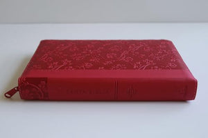 Biblia RVR 1960 Letra Gigante Tamaño Manual Símil Piel Rosada Cierre Índice