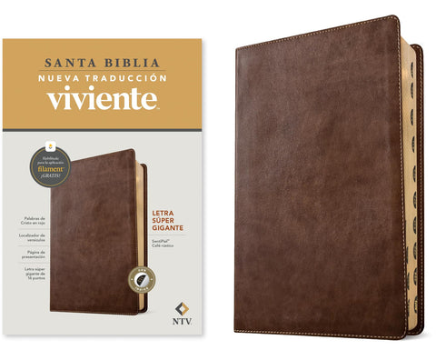 Image of BIBLIA NTV LETRA SUPER GIGANTE FILAMENT SIMIL PIEL CAFE RUSTICO INDICE
