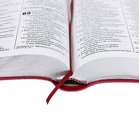 Image of BIBLIA EM PORTUGUES RA065TILG TAPA IMITACION CUERO ROSA OSCURO INDICE DIGITAL ENCAJES