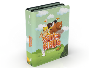 Biblia RVR 1960 Bolsillo para Niños Selva Vinilo con Cierre