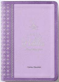 Biblia RVR 1960 Letra Grande Tamaño Manual Neoclassic Lila Símil Piel