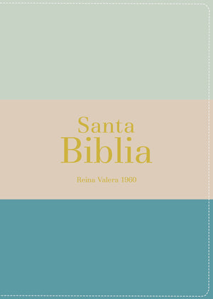 Biblia RVR 1960 Bolsillo Símil Piel Tricolor Crema Verde Agua Esmeralda