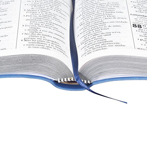 Image of BIBLIA EM PORTUGUES RA065TILG TAPA IMITACION CUERO TRIOTONE AZUL INDICE DIGITAL