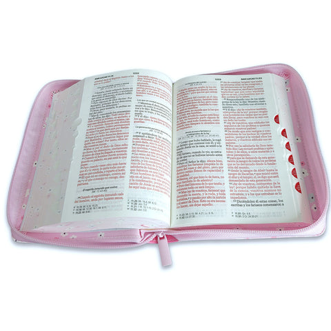 Image of BIBLIA RVR 1960 COMPACTA MARIPOSAS Y FLORES SIMIL PIEL CON INDICE CON CIERRE