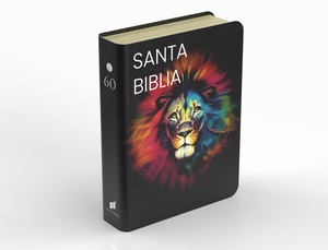 Biblia RVR 1960 Compacta Letra Grande 11 puntos Símil Piel Negro León Colores
