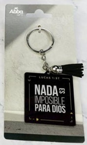 Llavero Acrílico con Tassel. Nada es Imposible