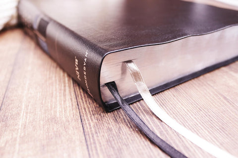 Image of NIV, Quest Study Bible, Large Print, Bonded Leather, Black, Comfort Print: The Only Q and A Study Bible