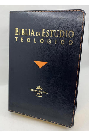 Biblia RVR 1960 de Estudio Teológico Tamaño Personal Negro Símil Piel con Índice