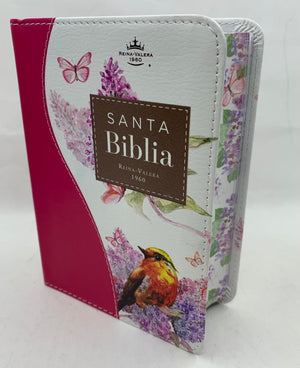 Biblia RVR 1960 Bolsillo Turquesa Fucsia Símil Piel