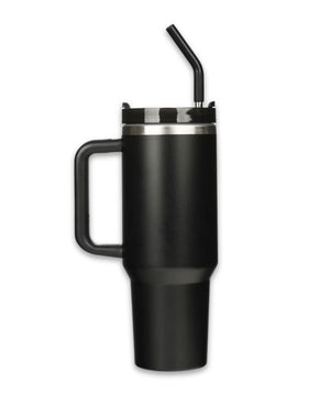 Be Strong in the Lord Black 40 Oz Tumbler with Straw - Ephesians 6:10