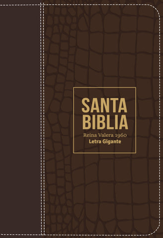 Image of BIBLIA RVR 1960 LETRA GIGANTE 14 PUNTOS SIMIL PIEL MARRON CON CIERRE E INDICE