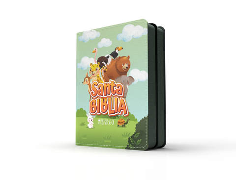 Image of BIBLIA RVR 1960 BOLSILLO PARA NINOS SELVA VINILO CON CIERRE