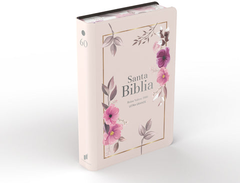 Image of BIBLIA RVR 1960 LETRA GRANDE TAMANO MANUAL SIMIL PIEL FLORES ROSADA