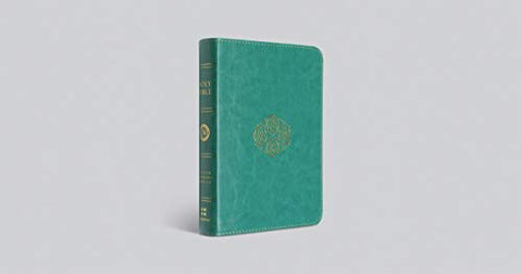 Image of ESV LARGE PRINT COMPACT BIBLE (TRUTONE TEAL, BOUQUET DESIGN)