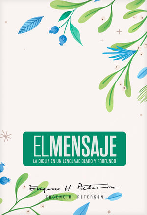 Biblia El Mensaje Verde Floral Tapa Dura