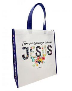 Bolsa Tote Bag Grande A Todo Color Toda Mi Esperanza Está en Jesús