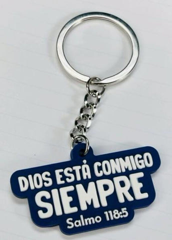 Image of Llavero Caucho. Dios está Conmigo Siempre