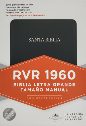 Biblia RVR 1960 Letra Grande Tamaño Manual Negro
