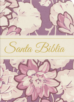 Biblia RVR 1960 Compacta Letra Grande 11 Puntos Símil Piel Floral Lila