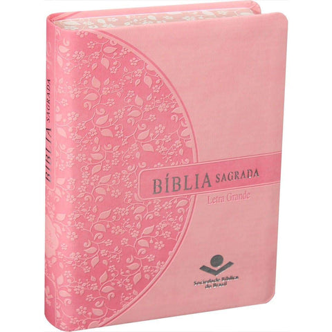 Image of BIBLIA EM PORTUGUES RA045LG TAPA IMITACION CUERO ROSA CANTO FLORALES
