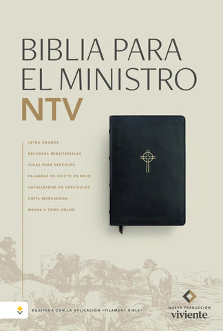 Image of BIBLIA NTV MINISTRO LETRA GRANDE FILAMENT SIMIL PIEL NEGRO