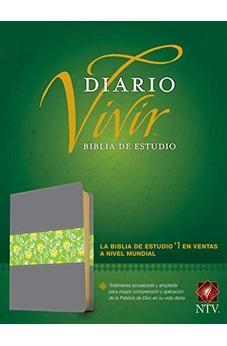 Biblia NTV de Estudio Diario Vivir Sentipiel Gris Verde con Índice