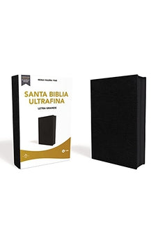 Biblia RVR 1960 Ultrafina Letra Grande Piel Fabricada Negro con Cierre Interior a dos Colores