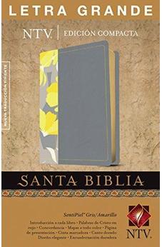 Biblia NTV Compacta Letra Grande Gris Amarillo Sentipiel
