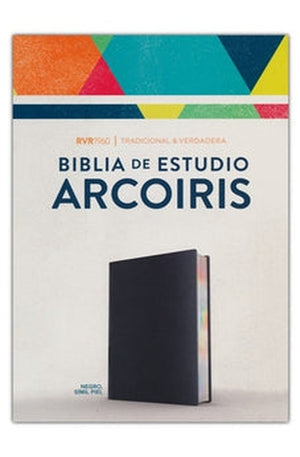 Biblia RVR 1960 de Estudio Arco Iris Negro Imitación Piel