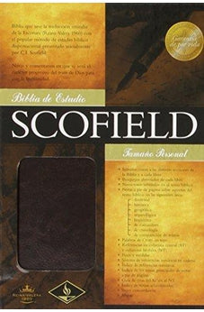 Biblia RVR 1960 de Estudio Scofield Tamaño Personal Chocolate Oscuro Símil Piel