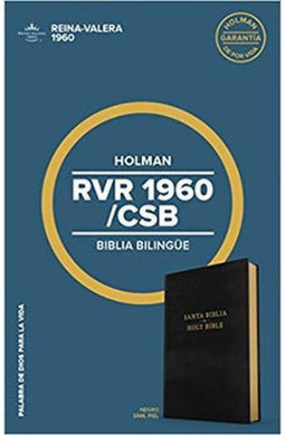 Biblia RVR 1960 CSB Bilingüe Negro Imitación Piel